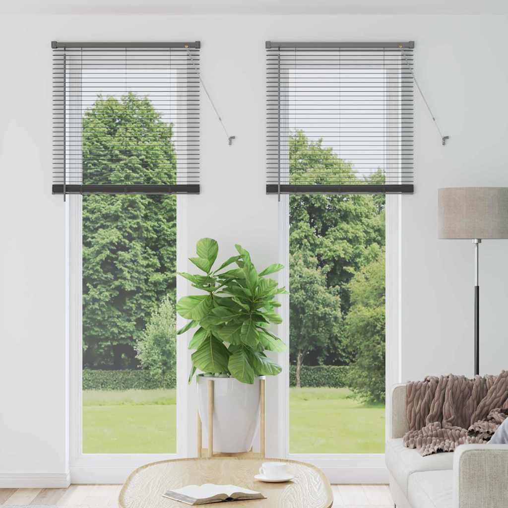 Window Blind with Curtains Manual Dark grey Aluminium